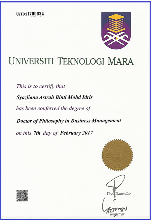 PhD Certificate